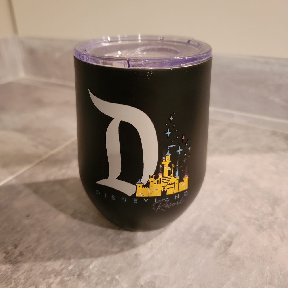 Disneyland Resort Black Gold 12oz Wine Tumbler NWT
